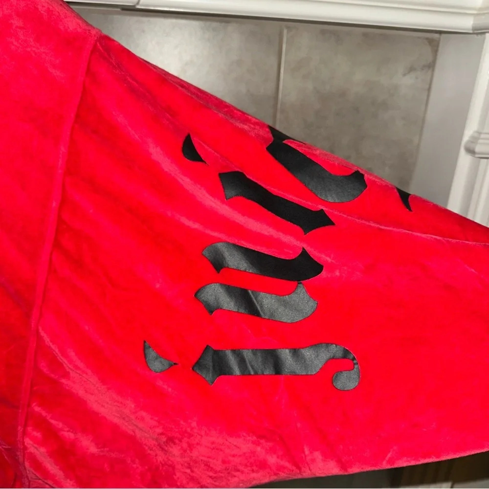 Juicy Couture Women's Red Batwing Velour Velvet Track Jacket Retro Disco Style M - Picture 6 of 9